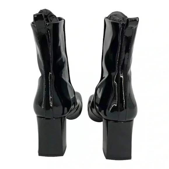Good American Black Patent Leather Square Toe Boots Size 8 NWT $249 MSRP - Picture 5 of 5
